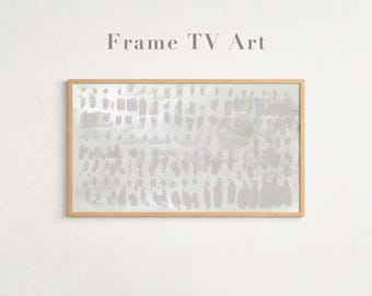 Arte para televisores con marco: Arte digital abstracto en 4K en verde salvia, Samsung Frame TV, decoración minimalista japonesa texturizada, descarga de arte de estilo escandinavo.