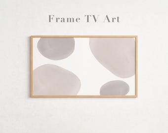 Arte para televisores con marco: Formas orgánicas, color beige, arte digital 4K, Samsung Frame TV, decoración minimalista japonesa texturizada, descarga de arte de estilo escandinavo.