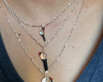 BTS Army bomb (lightstick) inspired earrings and necklace