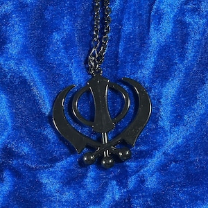 Steel Khanda, Car Hanging, Black Metal Khanda, Silver Khanda, Car Decor, Sikh Items