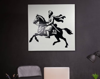 Handmade Guru Gobind Singh Ji Foil Art, Sikh Wall Decor