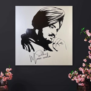 Hand Made SIDHU MOOSEWALA Foil Art On CANVAS| Moosewala Poster| Punjabi Singer | Punjabi Gifts Items