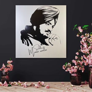 Hand Made SIDHU MOOSEWALA Foil Art On CANVAS| Moosewala Poster| Punjabi Singer| Moosewala Artwork | Punjabi Gifts
