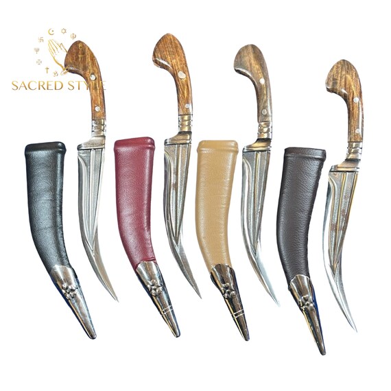 Hand Made Sarbhloh Khanjar,  Sikh Kirpan, Pesh Kabz, Sikh Kakar, Kukri, Kakkar, Leather cover, Nihang Singh Ji, Sikh Gift Items