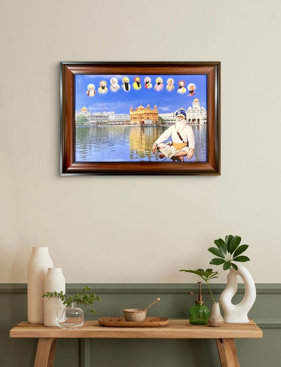 Shaheed Baba Deep Singh Ji, Sikh Gurus, The Golden Temple, Wall Hanging, Sikh Gift items, Punjabi, Sikh photos,