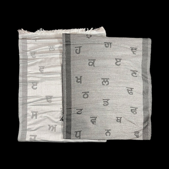Punjabi Alphabet Scarves, Gurmukhi Mufflers, Uda Ada, Winter Scarves, Punjabi gift items