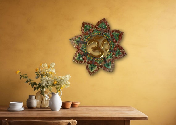 OM Wall Hanging, Hindu Home Decor, Indian, Hindu gift Items, Pooja Room Decor,