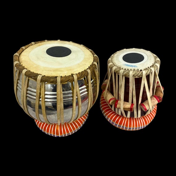 Tabla Set, Indian Drum, Stainless Steel Professional Bayan & Dayan Percussion Musical Instrument, Indian Classical Music,