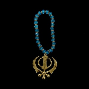 Khanda Car Hanging, Beads, Car Decor, Rear View mirror ornament, Metal Khanda, Gift items, Sikh Items,