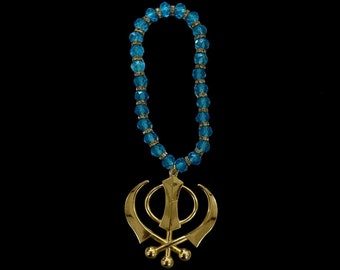 Ciondolo Khanda Sikh Grande &ndash; Placcato Oro, Per Auto &ndash; OnlineSikhStore OS514