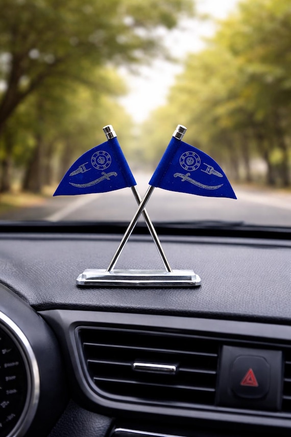 Puratan Nishan Sahib Car Dashboard Idol, Sikh Flag, Sikh Raj, Jhanda, Car- Truck dashboard decor, Sikh Items,