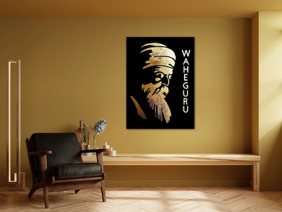 Hand Made Foil Art Of Guru Nanak Dev Ji, Wall Hanging, Home Decor, Sikh Art, Punjabi, Satnam Waheguru, Sikh Gifts, Painting, Sikh Items,