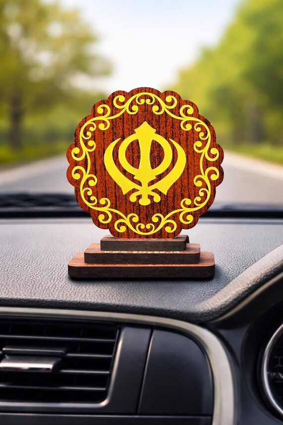 Khanda Car dashboard idol, Car dashboard accessories, Car decor, Sikh Gift tems