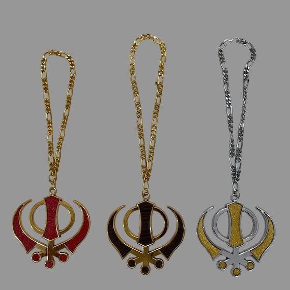 Khanda, Car Hanging, Metal Car Hanging, Punjabi, Car Accessories, Rear View Mirror Ornament, Car Decor, Sikh items,