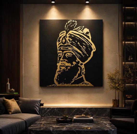 Guru Gobind Singh Ji Foil Art, Sikh Wall Hanging, Sikh Home Decor, Gift Items,