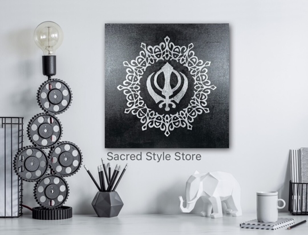Hand Made Khanda Wall Hanging Sikh Art Home Deco Foil Etsy