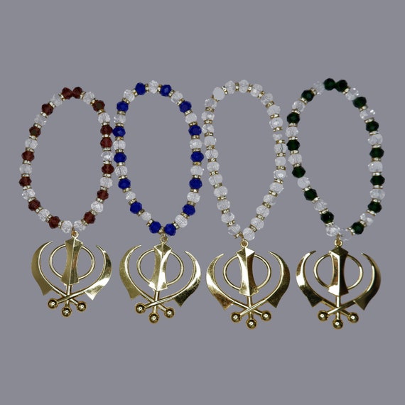 Khanda, Beads, Punjabi Car Hanging, Sikh Car Decor,