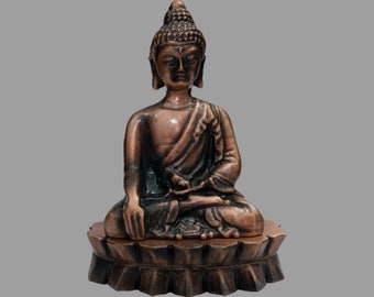 Messing mediterende Boeddha-beeldje voor op tafel en als woondecoratie - Metalen Boeddha-beeldje - Spirituele Zen-decoratie, cadeau voor een housewarming voor geluk