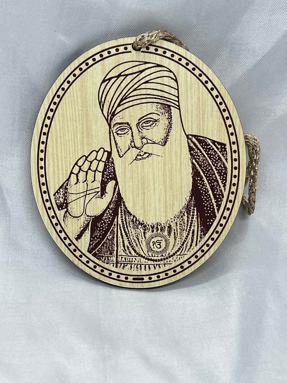 Guru Nanak Dev Ji Photo Car Hanging, Sikh Car Decor, Sikh Gift Items,