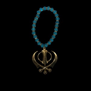 Khanda, Beads, Punjabi Car Hanging, Sikh Car Decor,