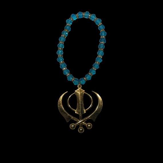 Khanda, Beads, Punjabi Car Hanging, Sikh Car Decor,