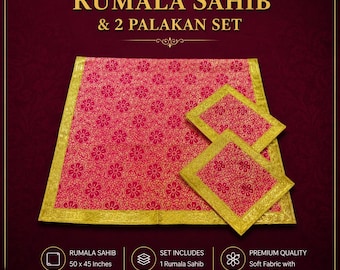 Premium Sanchi Sahib Rumala-set | Bedrukte Rumala Sahib met Gota-werk | Religieus cadeau sikh