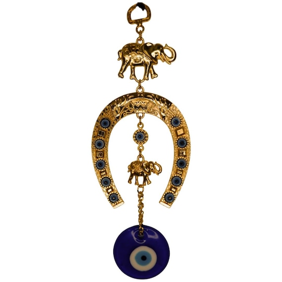 Horse Shoe, Evil Eye,Elephant Wall Hanging, Good luck Hanging, Home Decor, Hindu Items,