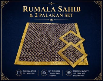 Premium Sanchi Sahib Rumala-set | Bedrukte Rumala Sahib met Gota-werk | Religieus cadeau sikh