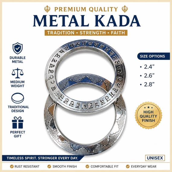 Engraved Uda Aida Punjabi Kada | Premium Sikh Kara Bracelet | Punjabi Heritage Steel Kara | Khalsa Kakar | Sikh Gift | Punjabi Jewelry