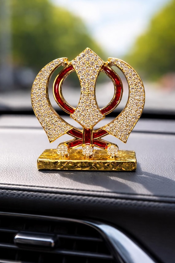 Khanda Dashboard Decor, Car Accessories, Sikh, Religious Decor