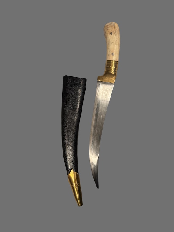 Khanjar, Brass and Sarbloh Pesh Kabz, Sikh Kakar, Kukri, Kakkar, Sikh Gift Items