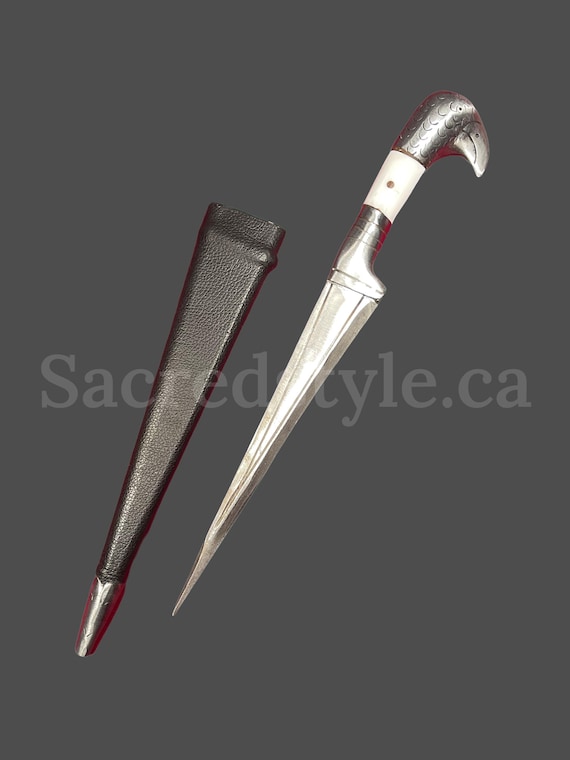 Hand Made Sarbloh Khanjar with Baaz handle, Pesh Kabz, Sikh Kakar, Kukri, Kakkar, Sikh Gift Items