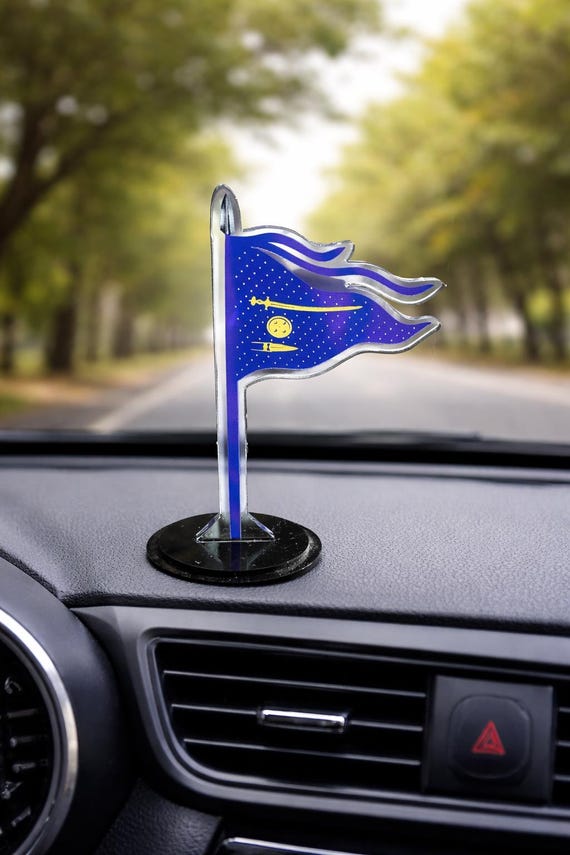 Puratan Nishan Sahib Car Dashboard Idol, Sikh Flag, Sikh Raj, Jhanda, Car- Truck dashboard decor, Sikh Items,