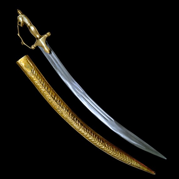 Big Kirpan, Wedding kirpan, Brass Case Kirpan, Big Sword, Groom Accessories, Wedding Accessory, Talvar, Punjabi items, Sikh Items,