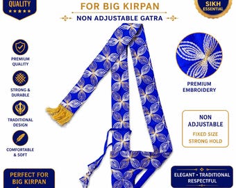 Grote Kirpan Gatra | Fancy Hajoori-riem | Sikh Kirpan crossbodyriem | Tega Gatra | Premium Sikh Kakkar-accessoire | Handgemaakt Punjabi-cadeau