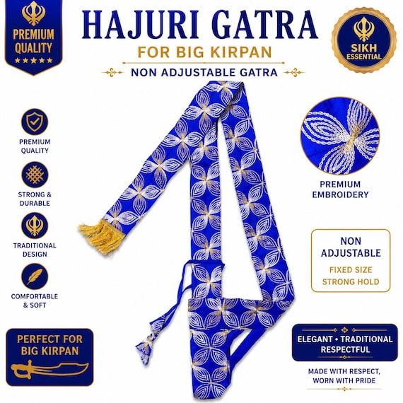 Big Kirpan Gatra | Fancy Hajoori Strap | Sikh Kirpan Cross Body Strap | Tega Gatra | Premium Sikh Kakkar Accessory | Handmade Punjabi Gift
