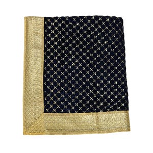 Sundar Rumala Saab, Guru Granth Sahib Ji Rumala Sahib Double Set with 2 Palkan with lining, Dark Blue, Sikh Accessories, Sikh Gift Items,
