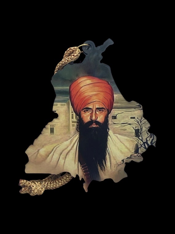 Punjab Map Car Hanging, Sant Jarnail Singh Ji Bhindranwale, Car Decor, Punjab, Panjab.