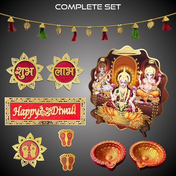 Diwali Pooja Set, Lakshmi Mata, Door Toran, Diya, Shubh labh, Indian Festival Diwali,