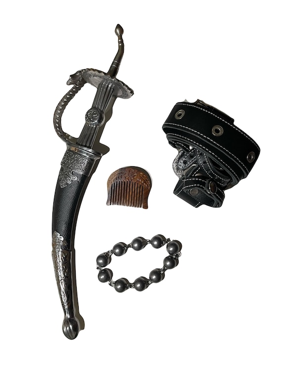 Sikh Kirpan Set with Leather Gatra, Comb & Simrana - Complete Punjabi Religious Gift Set - Ceremonial Khalsa Kit