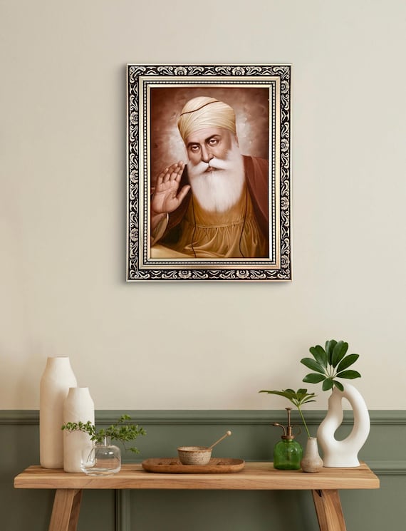Guru Nanak Dev ji saroop 17x13 inches, sikh photos, Sikh Wall hanging, Sikh gift items,