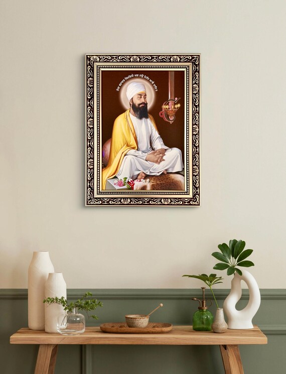 Guru Teg Bahadur ji Saroop 17x13 inches, Sikh Wall hanging, Sikh photos, Sikh gift items,