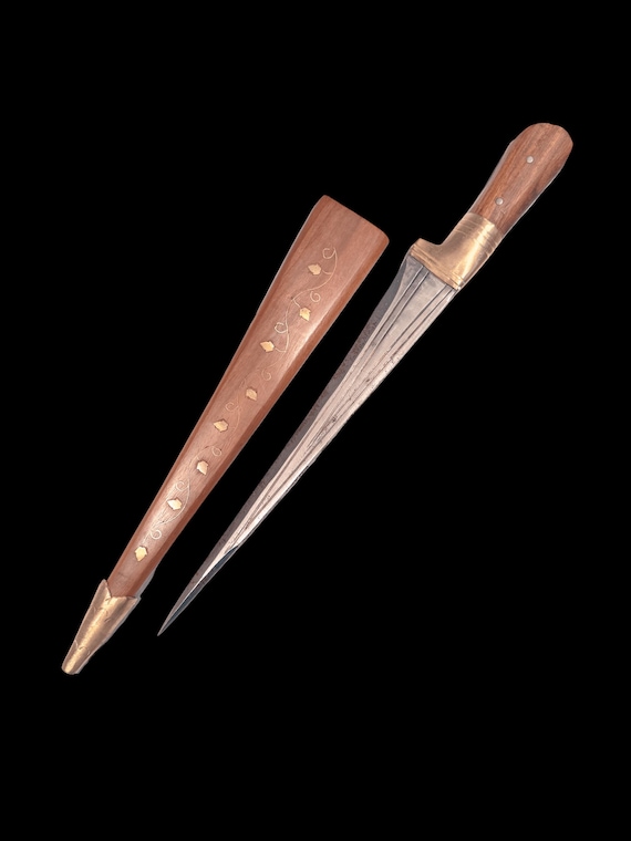 Hand Made Sarbloh Khanjar, wooden case Pesh Kabz, Sikh Kakar, Kukri, Kakkar, Sikh Gift Items