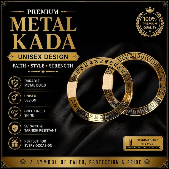 Engraved Sikh Kara Kada | Uda Aida Punjabi Steel Bracelet | Sikh Kakar Kara | Punjabi Gift | Khalsa Sikh Jewelry | Punjabi Kada