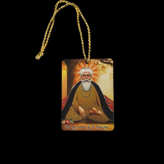 Guru Nanak Dev Ji Photo Car Hanging, Sikh Car Decor, Sikh Gift Items,