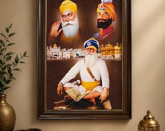 Shaheed Baba Deep Singh Ji canvas muurkunst | Sikh erfgoed woondecoratie | Premium sikh-goeroeskunstwerk | Religieus cadeau Punjabi |  Wanddecoratie