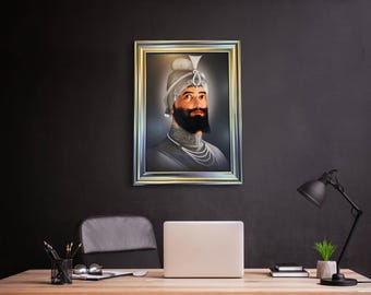 Guru Gobind Singh Sahib Ji Saroop 32x24 pulgadas, fotos sikh, artículos de regalo sikh, Punjabi,