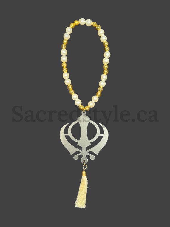 Khanda with beads Car Hanging, Car Decor, Sikh gift Items