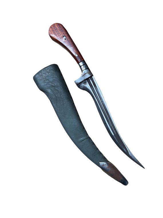 Hand Made Sarbhloh Khanjar,  Sikh Kirpan, Pesh Kabz, Sikh Kakar, Kukri, Kakkar, Leather cover, Nihang Singh Ji, Sikh Gift Items