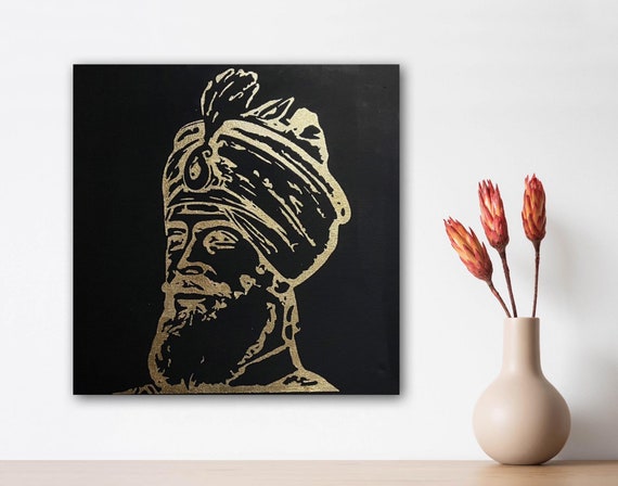 Guru Gobind Singh Ji Foil Art, Sikh Wall Hanging, Sikh Home Decor, Sikh Guru Painting, Sikh Wall Art, Sikh Gift Items,